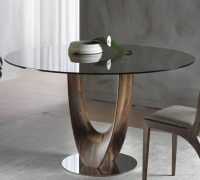 dining table glass top in bronze color