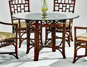 CHIPPENDALE DINING TABLE WITH GLASS TOP