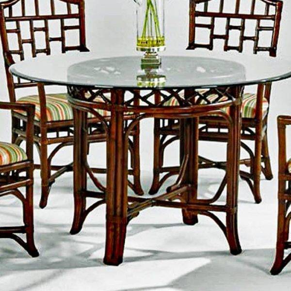 CHIPPENDALE DINING TABLE WITH GLASS TOP