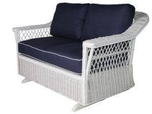 bar harbor white loveseat glider