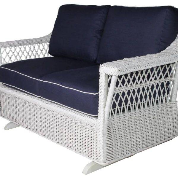 bar harbor white loveseat glider