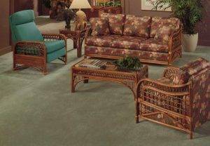 Caliente Rattan 2 Pc Set with 1 Coffee Table and 1 End Table from Classic Rattan Model 1543-1544G-SET