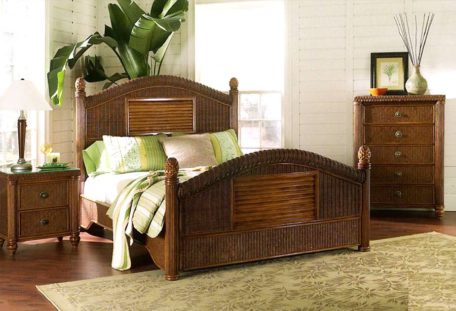 Wicker king deals bedroom set