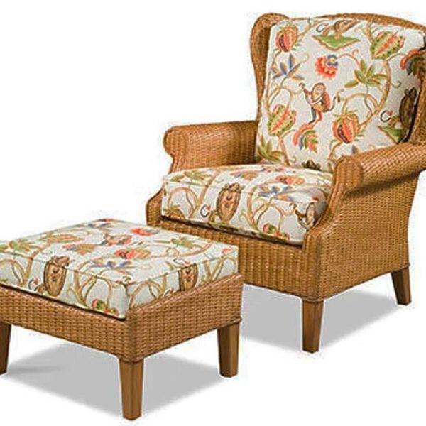 Havana Indoor 2 Pc Set with Wing Back Chair and Ottoman by Braxton Culler Model 1079-007SET