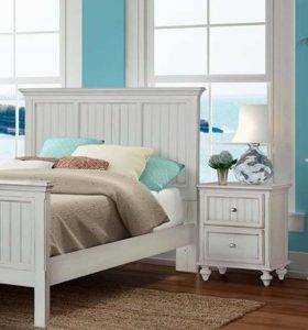 Monaco White 2 Pc Queen Headboard and Nightstand Set