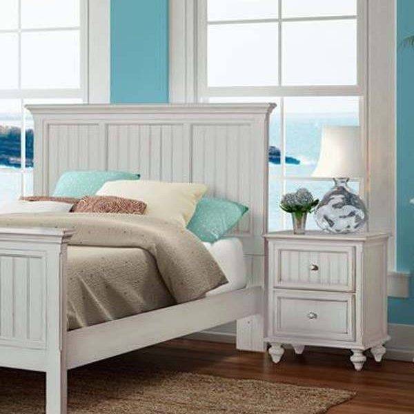 Monaco White 2 Pc Queen Headboard and Nightstand Set