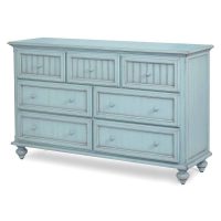 Monaco Distressed Blue Seven Drawer Dresser