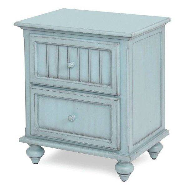 Monaco Distressed Blue 2 Drw Nightstand