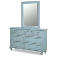 Monaco Distressed Blue 2 Pc Dresser and Mirror Set