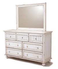 Monaco White 2 Pc Dresser and Mirror Set