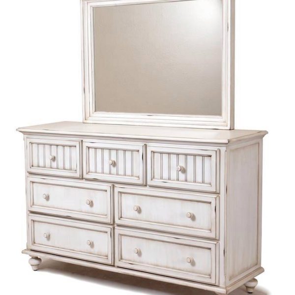 Monaco White 2 Pc Dresser and Mirror Set