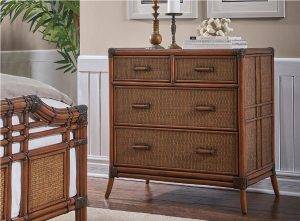 Palm Cove Rattan Wicker 4 Drawer Split Chest