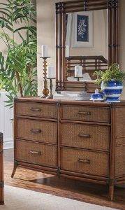 Palm Cove Rattan Wicker 6 Drawer Dresser