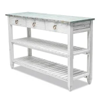 PICKET FENCE BLUE TV STAND