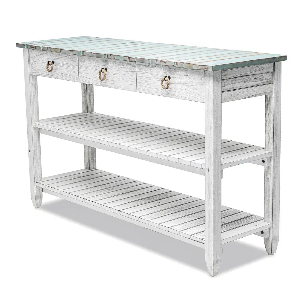 PICKET FENCE BLUE TV STAND