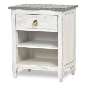 Picket Fence Coastal Bleu Nightstand Model B78232 By Seawinds Trading