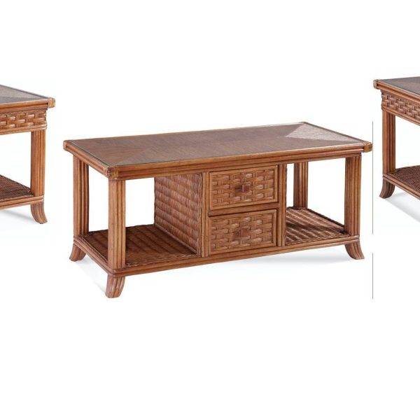 Somerset Rattan 3 Pc Set with Coffee Table and 2 End Tables Model 953-071-072 by Braxton Culler