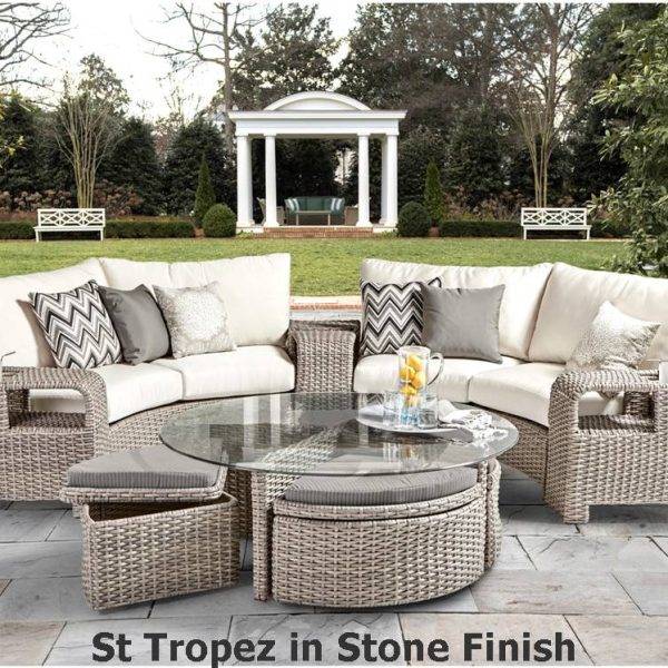 St Tropez Curved Sectional in Stone Stain