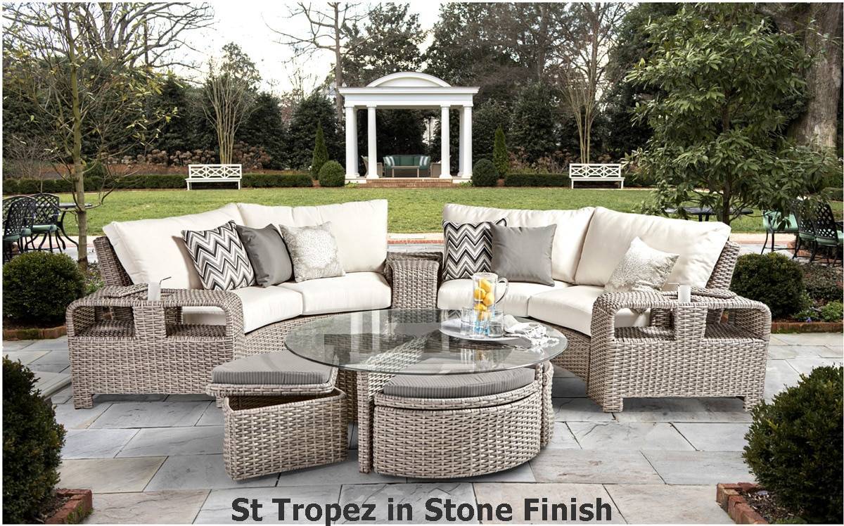 Saint Tropez Outdoor 11 Pc Curved Sectional Set 79300 SECT SET by South Sea American Rattan