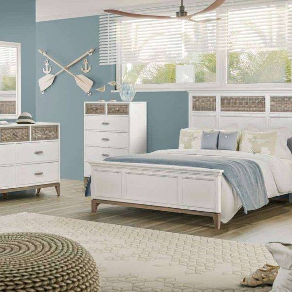 Kauai White Bedroom Set by Seawinds Trading