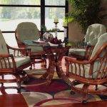 Walnut Grove 6 Pc Caster Dining Set from Classic Rattan