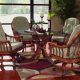 Walnut Grove 6 Pc Caster Dining Set from Classic Rattan