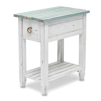 picket fence blue chairside table