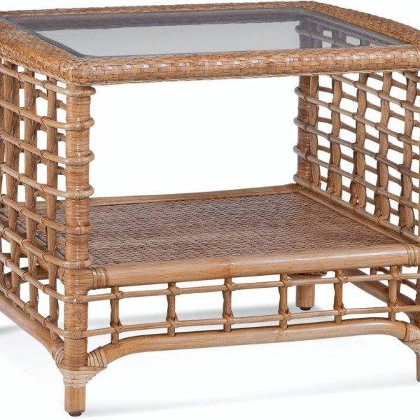 Bridgehampton Rattan End Table Model 1031-071 Made in the USA by Braxton Culler