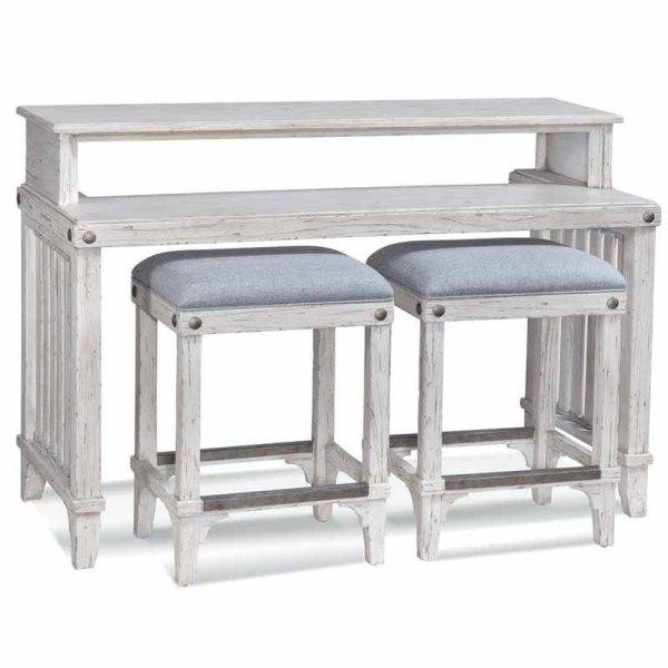 Artisan Landing Indoor Sofa Table / Bar with Stools by Braxton Culler Made in the USA Model 2934-273