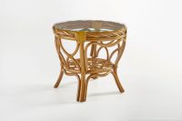 New Twist Round End Table w/Glass Model 3343ET from South Sea Rattan