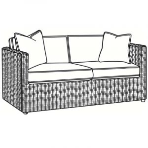 Paradise Bay Outdoor Loveseat by Braxton Culler Model 486-019 – Choice of Cushions Made in the USA