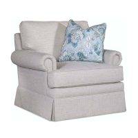 Bradbury Indoor Skirted Swivel Chair by Braxton Culler Model 6126-005 – Choice of Cushions Made in the USA