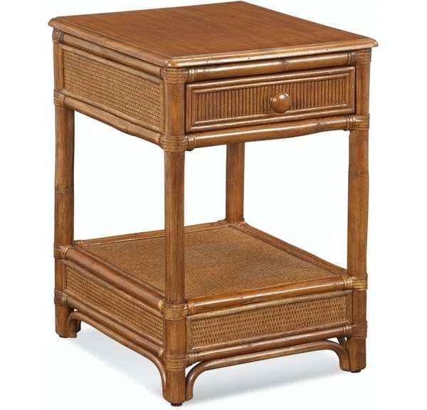 Summer Retreat Wicker and Rattan 1 Drawer Bedroom Nightstand Model 818-044 by Braxton Culler