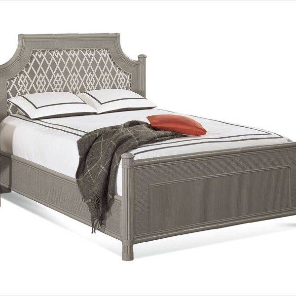 Summer Retreat Rattan and Wicker Upholstered King Complete Bed Model 818-126 by Braxton Culler