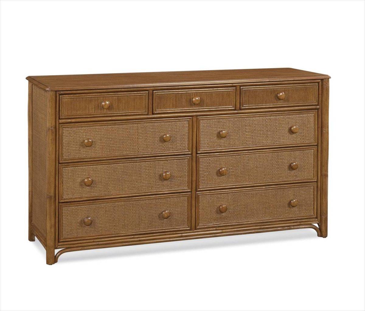 Summer Retreat Wicker and Rattan 9 Drawer Dresser Model 818-141 by Braxton Culler