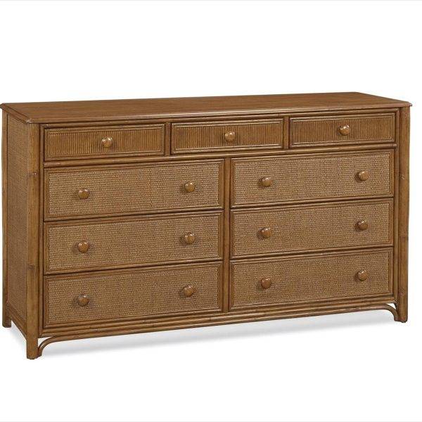 Summer Retreat Wicker and Rattan 9 Drawer Dresser Model 818-141 by Braxton Culler