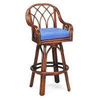 Edgewater Rattan Swivel Counter Stool Height Model 914-012 Made in the USA by Braxton Culler