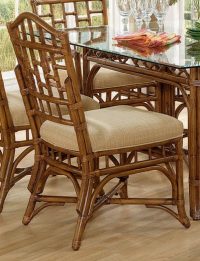 Chippendale Rattan Wicker Dining Side Chair Model 970-028 Made in the USA by Braxton Culler