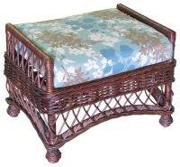 Bar Harbor Brownwash Rattan Ottoman Model BHO from Spice Island Wicker