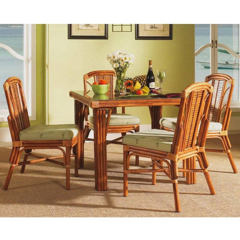 Square rattan dining discount set