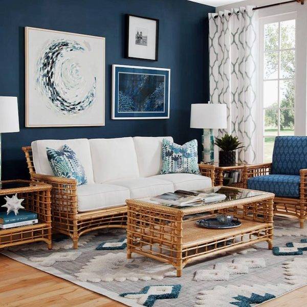 BRIDGEHAMPTON RATTAN LIVING ROOM SET BY BRAXTON CULLER