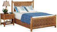 Summer Retreat Chippendale Wicker/Rattan King Complete Bed 818-226 by Braxton-Culler