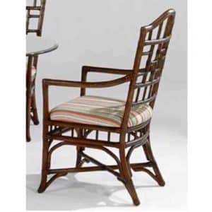 Chippendale Rattan Wicker Dining Arm Chair Model 970-029 Made in the USA by Braxton Culler