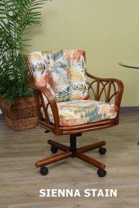 CUBA SWIVEL CASTER CHAIR IN SIENNA STAIN