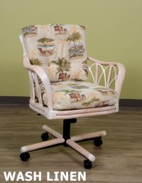 Cuba Swivel Caster Chair in Wash Linen Stain