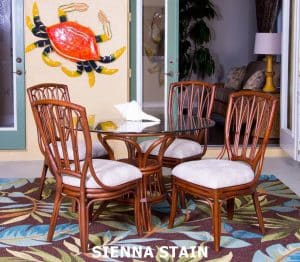 CUBA DINING SET WITH SIDE CHAIRS IN SIENNA STAIN