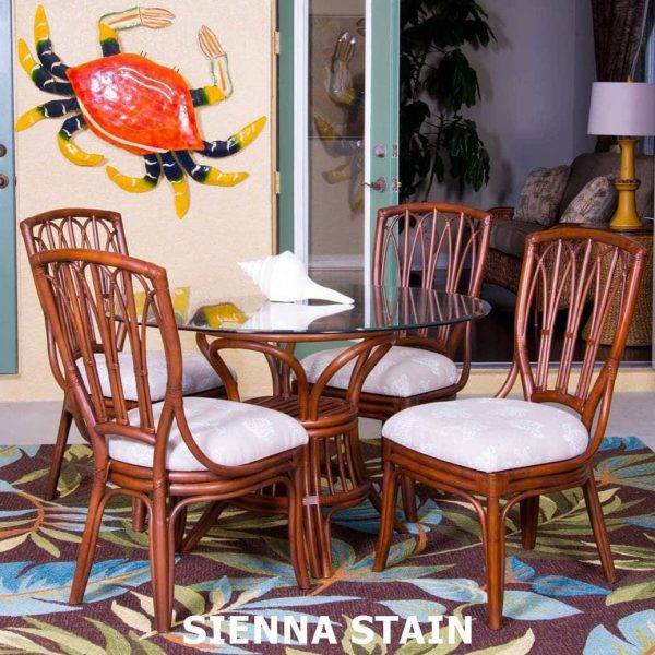 CUBA DINING SET WITH SIDE CHAIRS IN SIENNA STAIN