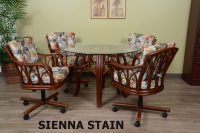 Cuba Swivel Dining Set in Sienna Stain