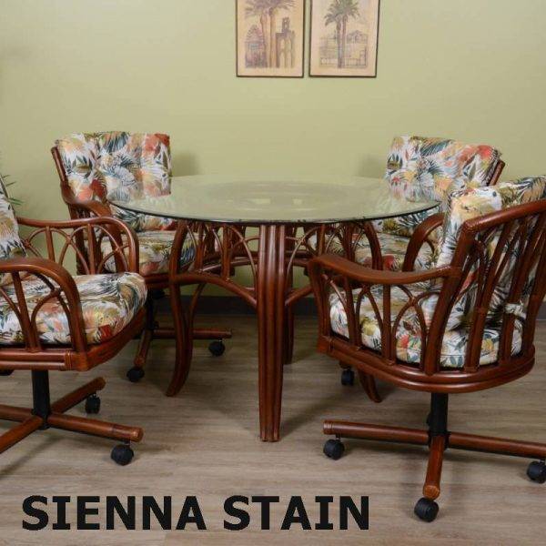 Cuba Swivel Dining Set in Sienna Stain