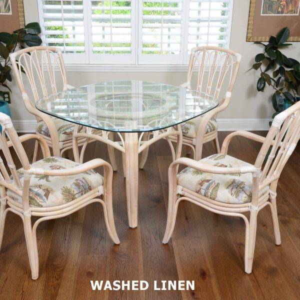 Cuba dining arm set in washed linen